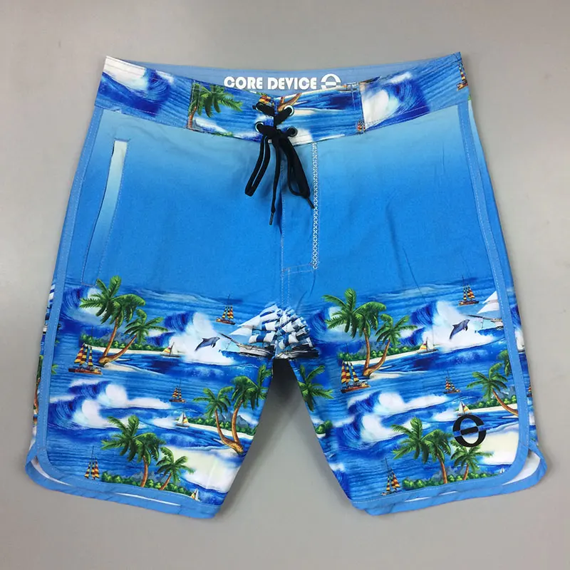 

2019 Summer palm tree Stretchable Water-Repel Men's Board Shorts Beach Shorts Swim Trunks Swimwear Surfing Shorts Short