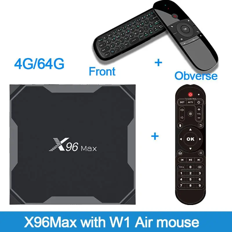 X96 Max Smart tv BOX Android 8,1 Amlogic S905X2 LPDDR4 Четырехъядерный 4 Гб 64 Гб 2,4G и 5 ГГц Wifi BT 1000M H.265 4K телеприставка X96 Max - Цвет: X96 MAX 4GB64GB W1