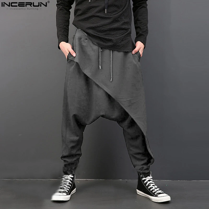 Mens Elastic Waist Jogging Dancing Baggy Harem Pants Loose Jeans Mens Elastic Waist Jogging Dancing Baggy Harem Pants Loose Jeans