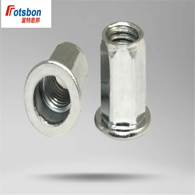 

1000pcs M4/M5/M6/M8/M10/M12 Countersunk Internal and External Hex Rivet Nuts Carbon Steel Insert Riveting Nut Factory Wholesale