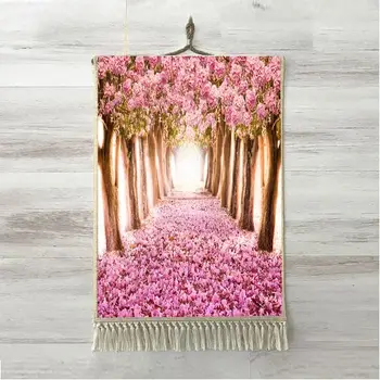 

Else Brown Trees Pink Flowers Leaves Love Way 3D Print Decorative Gift Wall Art Rope Hanging Rug Carpet Tasseled Tapestry