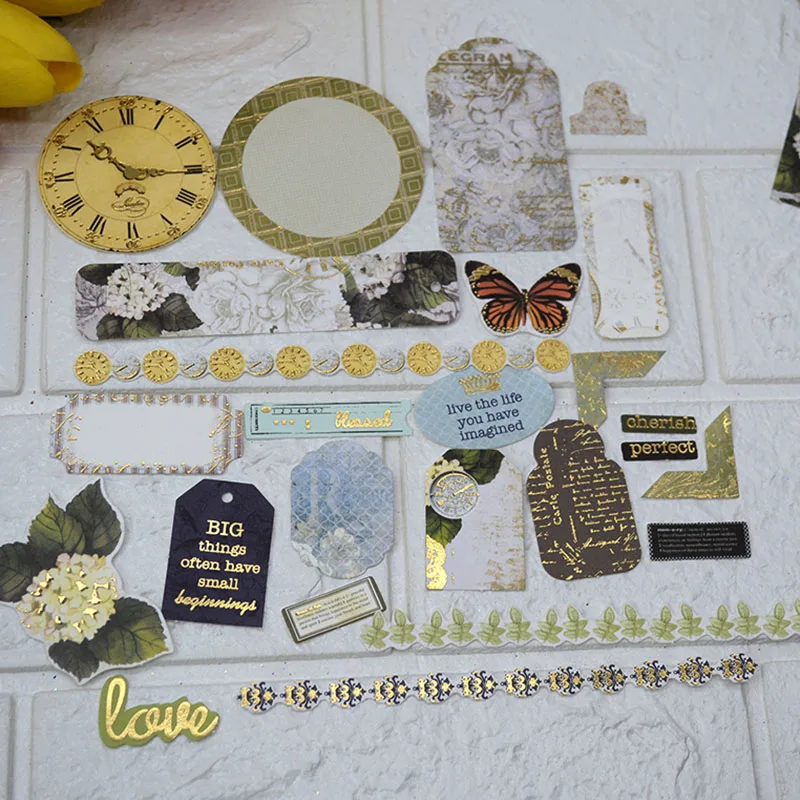 

25 Flowers watches borders Die cut piece collection die cut cardstock piece Perfect for card making scrapbooking Rustic papers