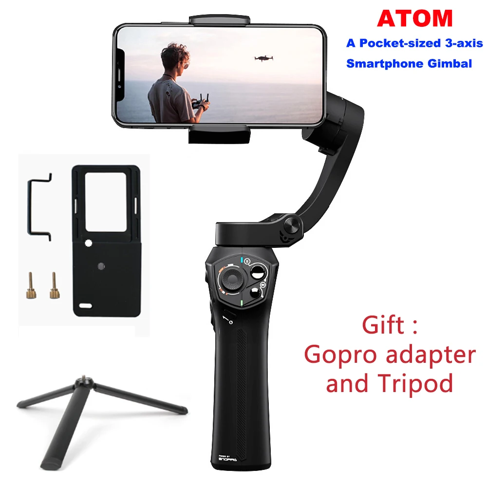 

Snoppa Atom 3-Axis Foldable Pocket-Sized Handheld Gimbal Stabilizer for iPhone Smartphone GoPro & Wireless Charging PK Smooth 4