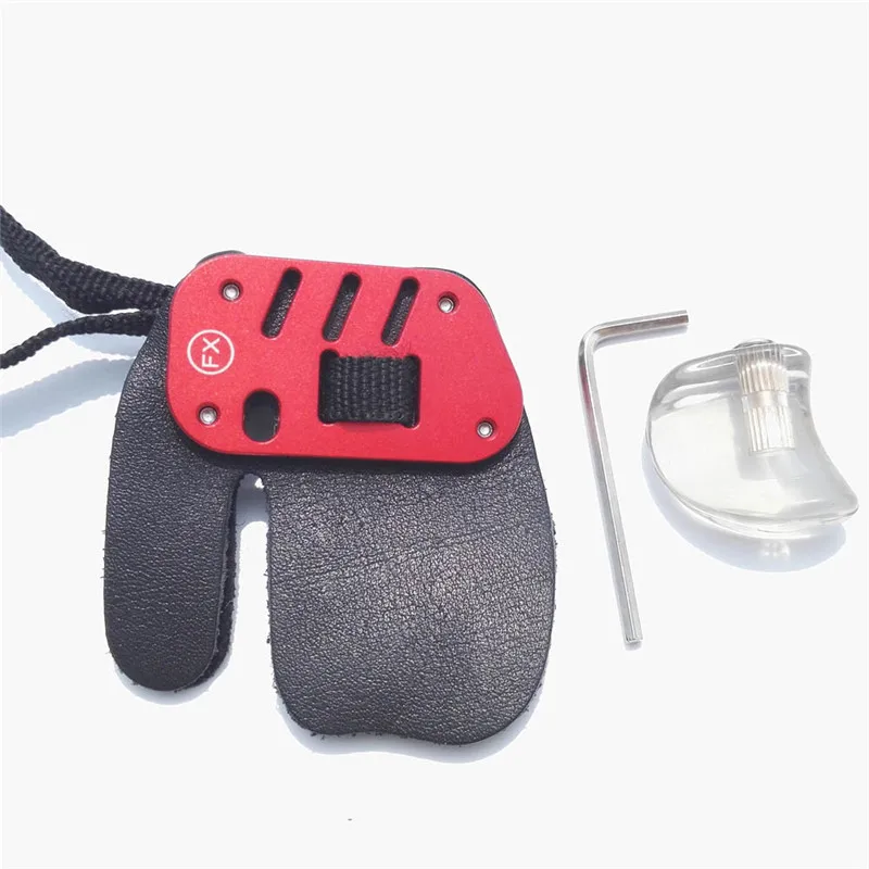 1pc Archery Finger Guard Cow Leather Aluminum Finger Glove Tab