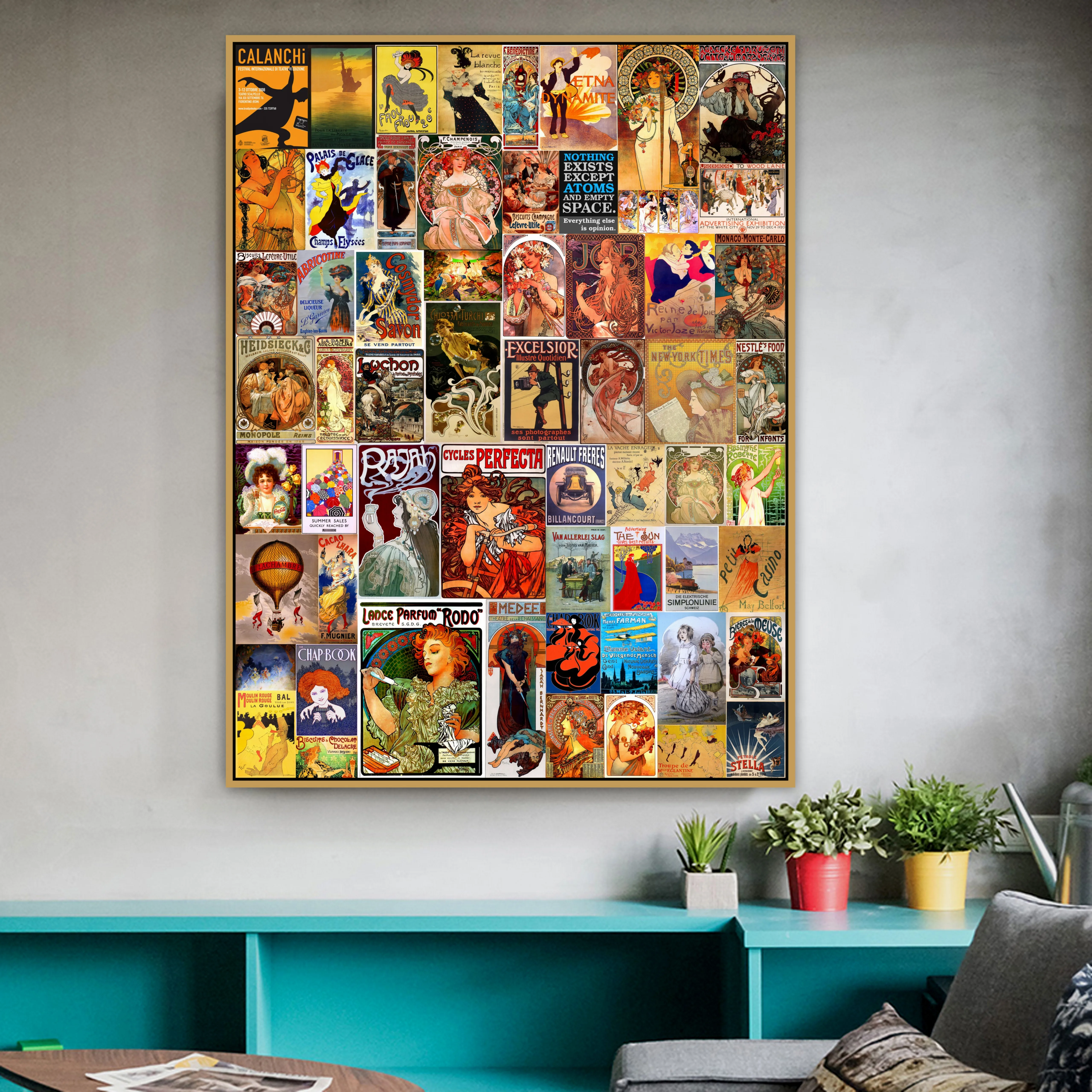 

Abricotine Old Retro Advertising Vintage Posters Motif Photo Collage Canvas Painting Poster Print Wall Art Picture Room Decor