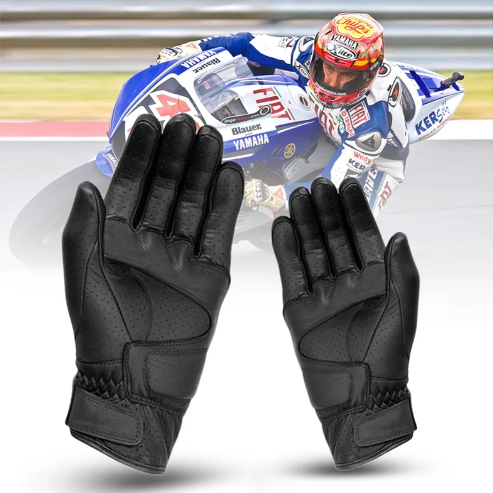 

Professional Sport Breathable Motorcycle Gloves Black Leather Luvas De Motocicleta Motocross Protection Offroad Gloves XNC