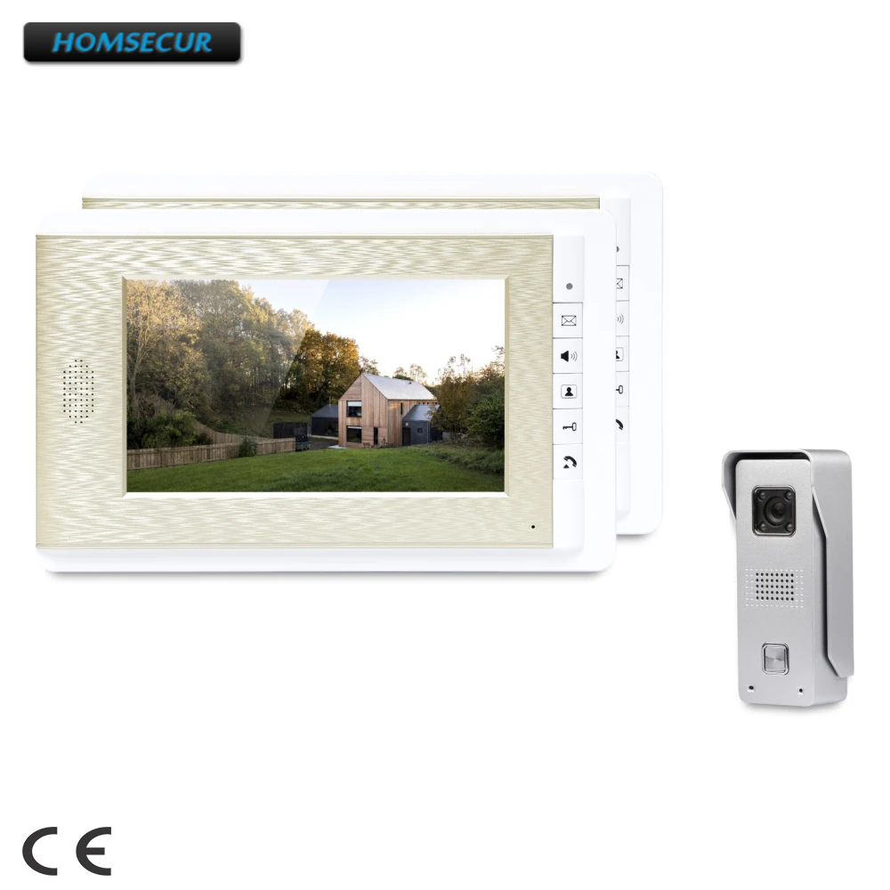 

HOMSECUR 7" Video Security Door Phone with Intra-monitor Audio Intercom for Home Security XC002+XM708-G