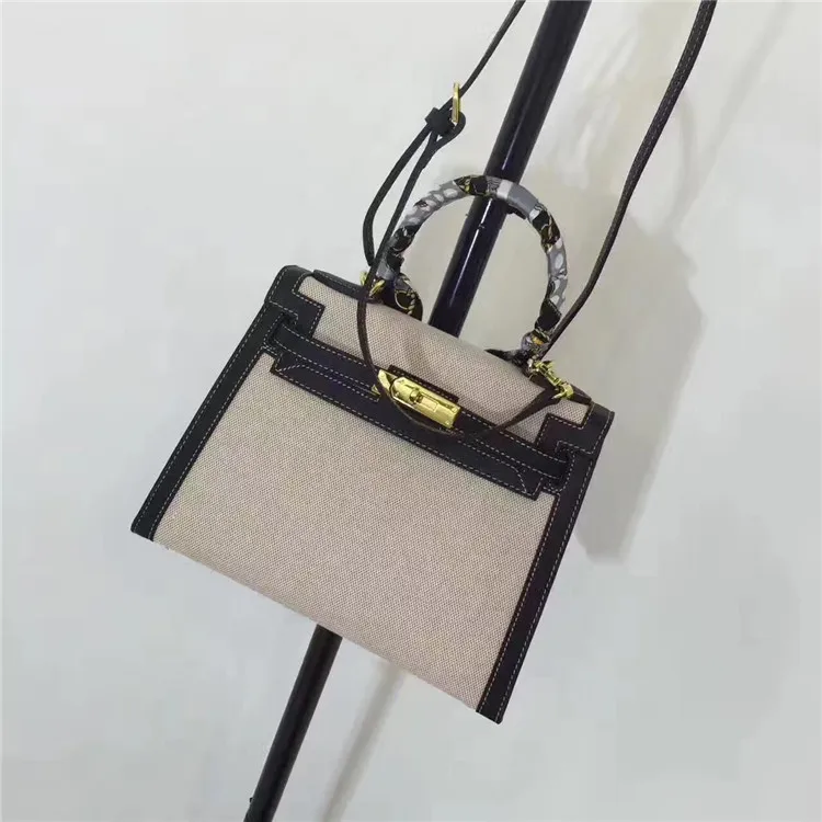 fashion custom canvas color contrast crossbody bag high quality single shoulder bag string female handbag c264