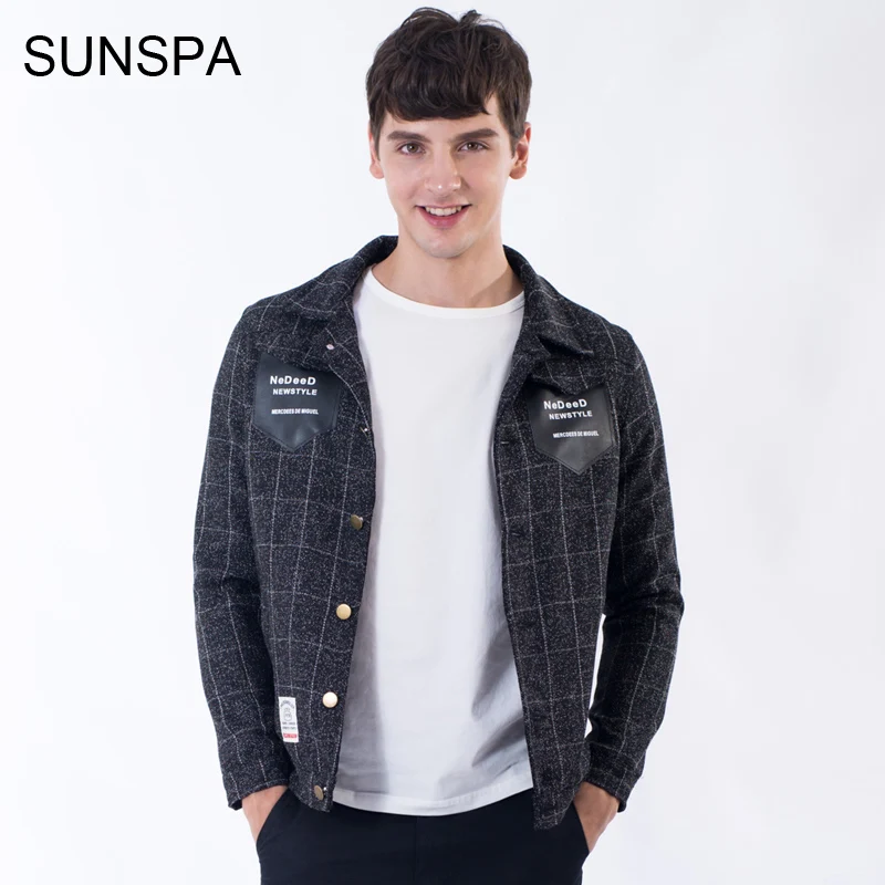 Sunspa новая мужская куртка модная повседневная плед jaqueta masculino casaco высокого