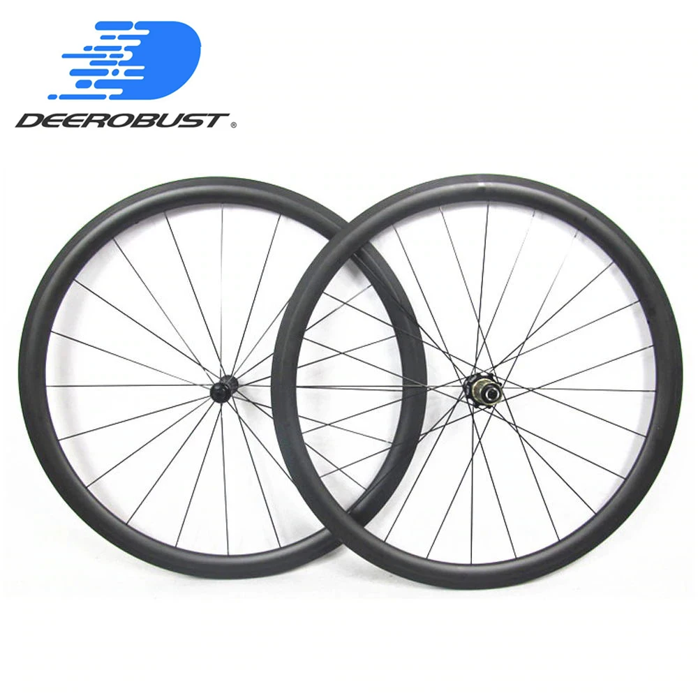 

2:1 Rear Spoke Ratio Straight Pull 700c 38mm Deep Carbon Clincher Road Bike Wheels Bicycle Wheel set Bitex BX303 hubs 20 24 Hole