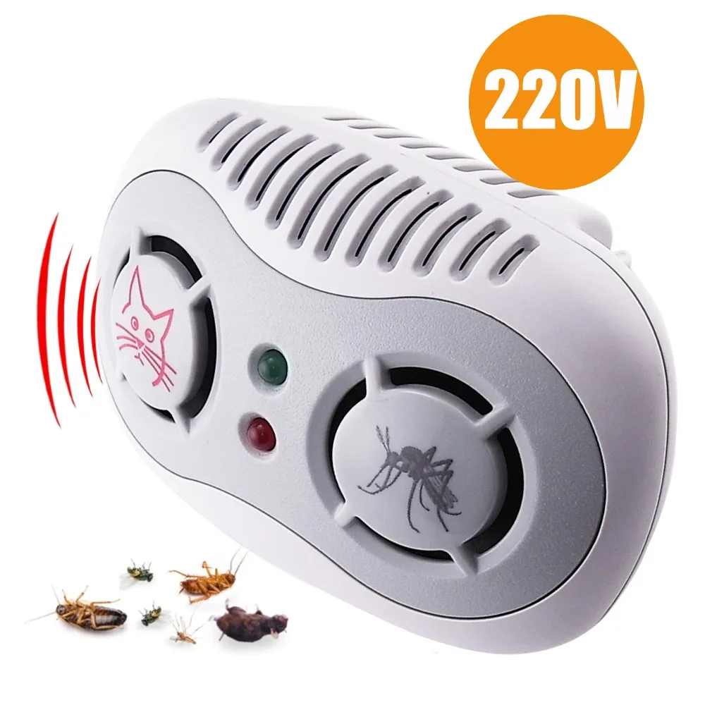 2 in 1 Electronic Ultrasonic Repeller Anti Mouse & Mosquito 50/60Hz, Rats Control, Plug in Non