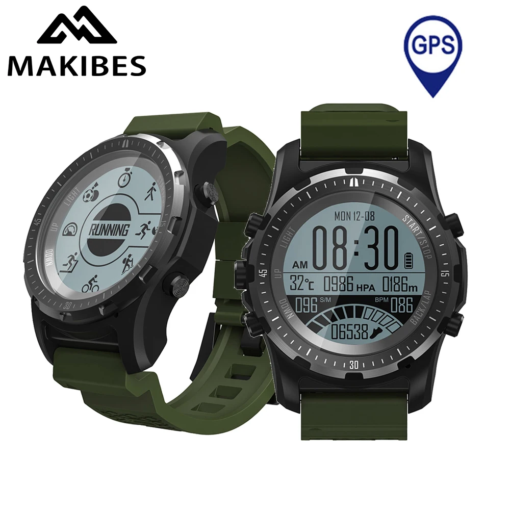 

Makibes BR2 Smart Watch Men GPS Smartwatches Electronic Compass Heart Rate Monitor Multi-sport Dynamic Optical Sports Watch