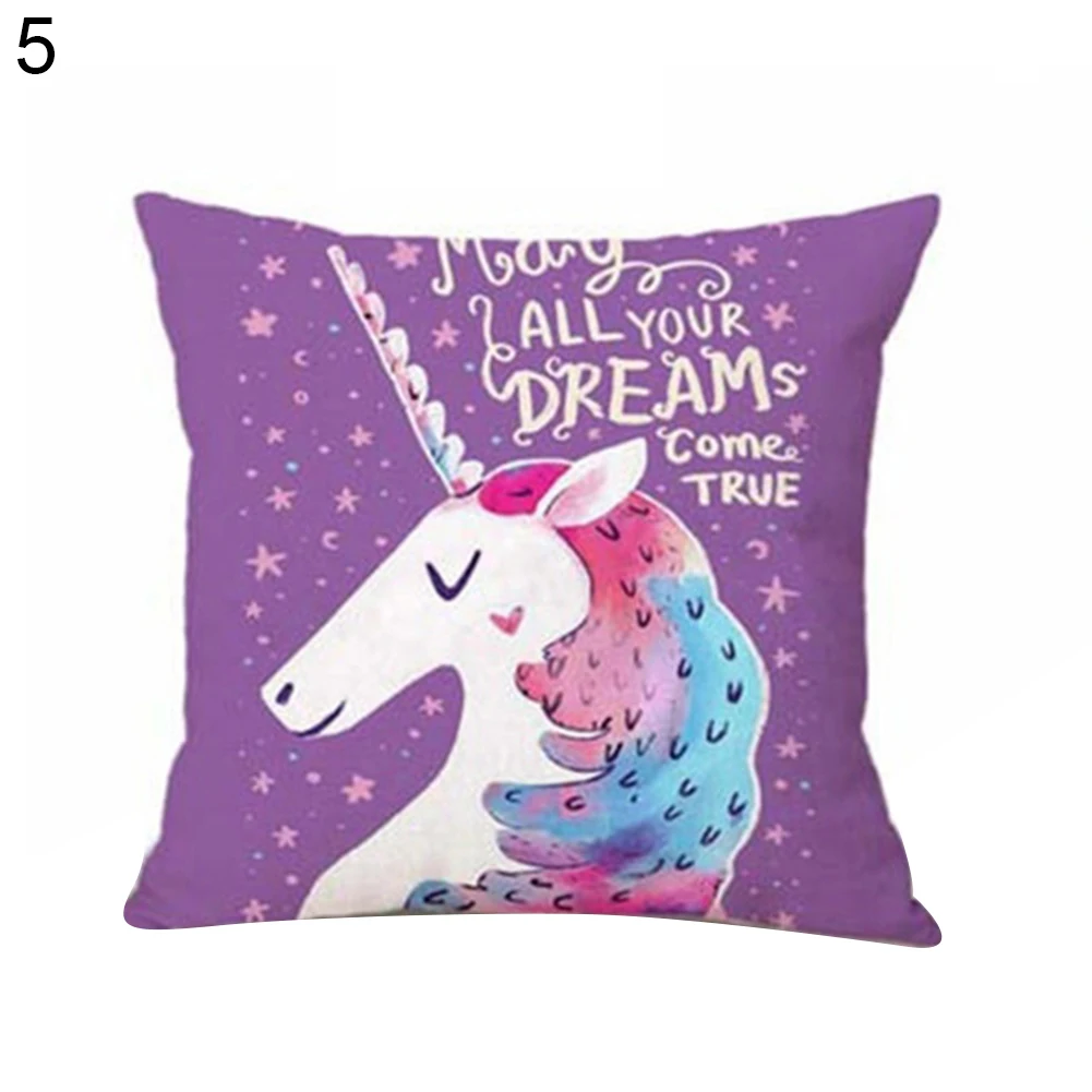 Мультфильм Единорога печати Наволочки кровать талии для дома|pillow case bed|printed pillow