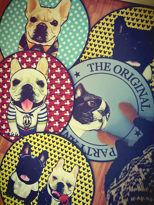 80*80 см мультфильм мягкая собака фланелевый ковер бульдог плюшевый дверной коврик в спальню отсек окно ПЭТ Декоративный Коврик противоскользящий пол ковер