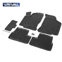 Для Lada Kalina 2004- Коврики в салон 5 шт./компл. полиуретан Rival 16002001