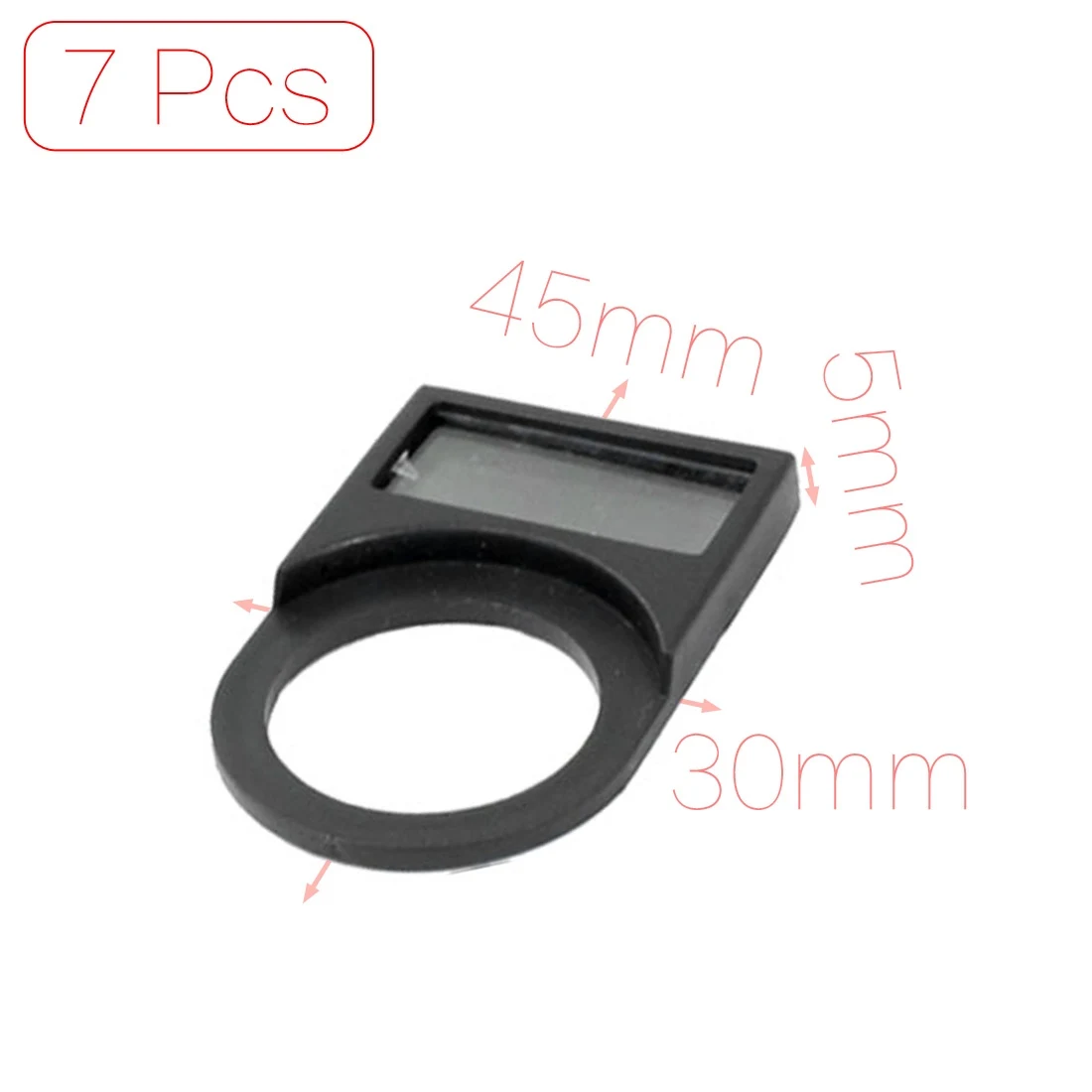 

22mm Dia Round Push Button Switch Plastic Notice Board Black 7 Pcs