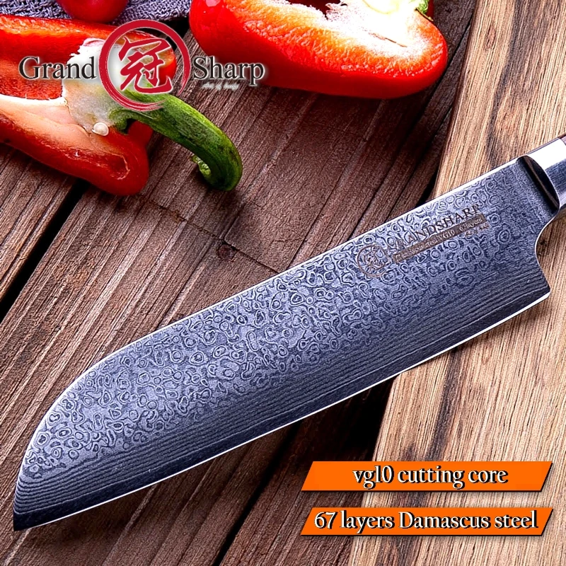 Нож Santoku vg10 из японской дамасской стали инструменты для нарезки суши сашими