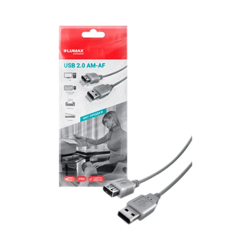 Интерфейсный кабель удлинитель LUMAX USB 2.0 AM AF 4 5 м|Кабели передачи данных| |