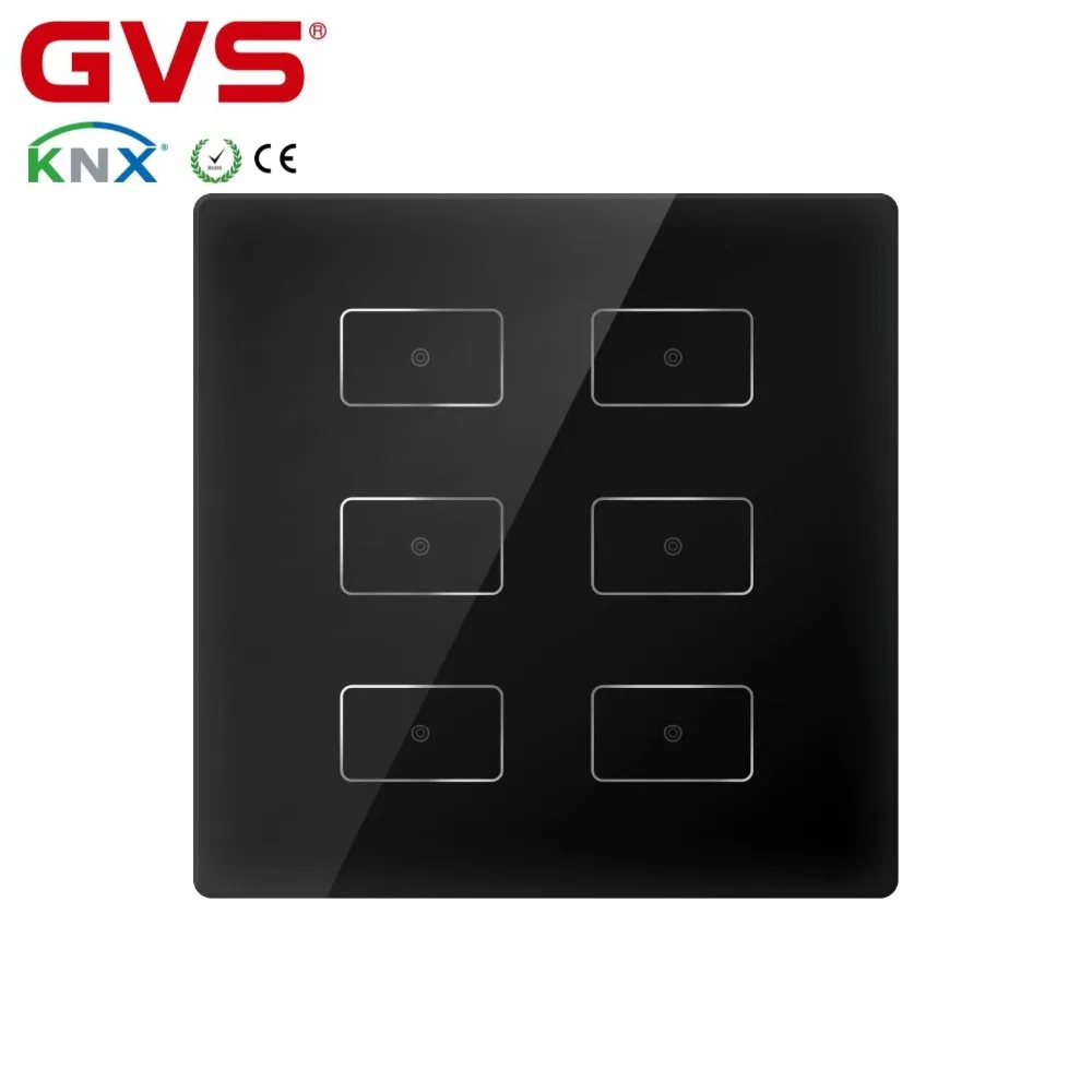 

Smart Home Automation KNX/ EIB GVS K-BUS Capacitive 6 button push sensor black Intelligent Building Control System