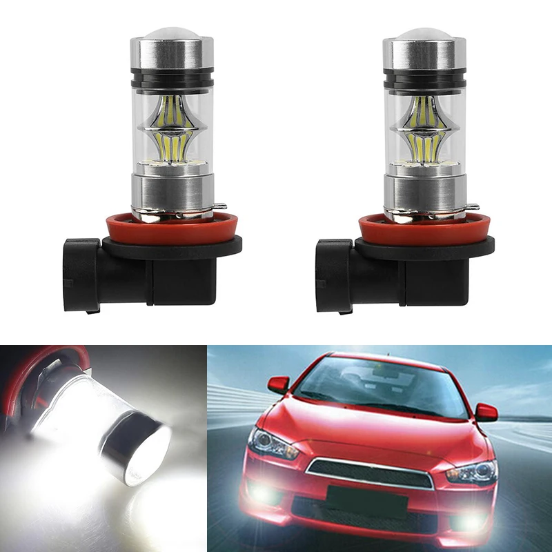 2x 1200LM Car Led H8 H11 Light Bulb Auto Fog Light Driving Lamp Light