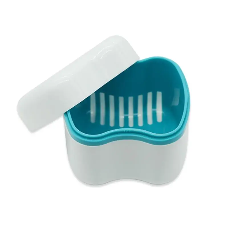 Denture Box Case Dental False Teeth Rinsing Drying Storage Container Fake Holder Basket for |