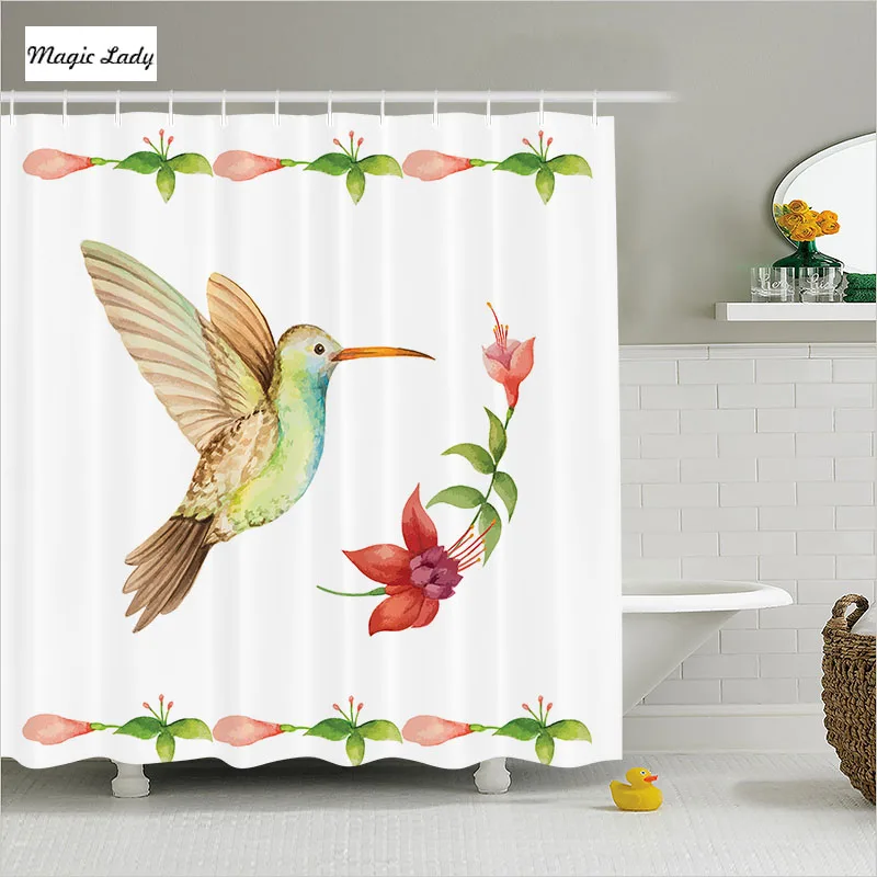 Shower Curtain Bird Bathroom Accessories Hummingbirds Fuchsia Shower Curtain Bird Bathroom