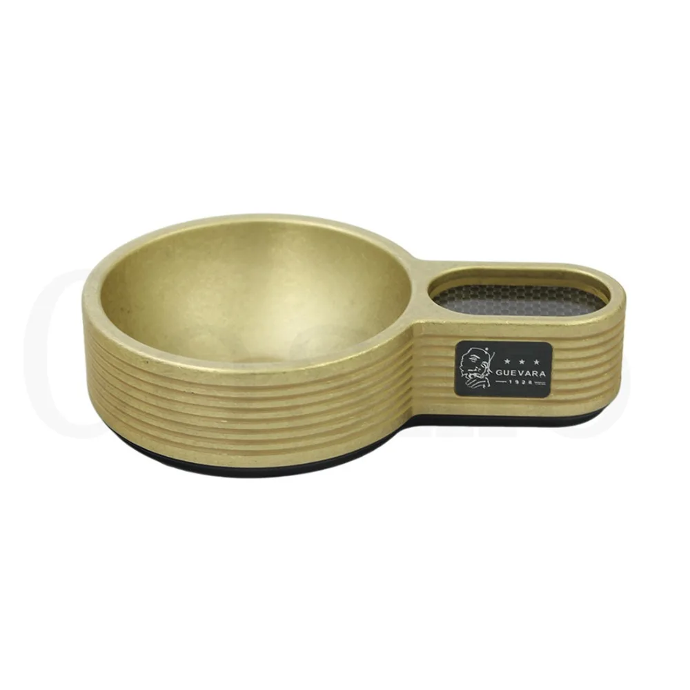 

Guevara Gold Mini Size Cigar Ashtray Portable Travel Cigarette Ashtrays Outdoor Car AshTray With Cigar Holder RAG-6203