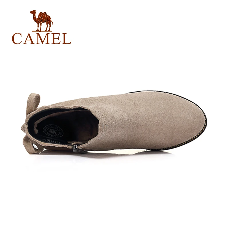 CAMEL/Зимние полусапожки женские модные ботинки в британском стиле обувь на низком