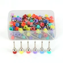 100 шт./компл. стоматологическое лабораторное нейлоновая маленькая защелка/конус для полировки полировщик профилактики кистей добавьте немного Стоматологическое приспособление с 0,6 см насадка для зубных щеток