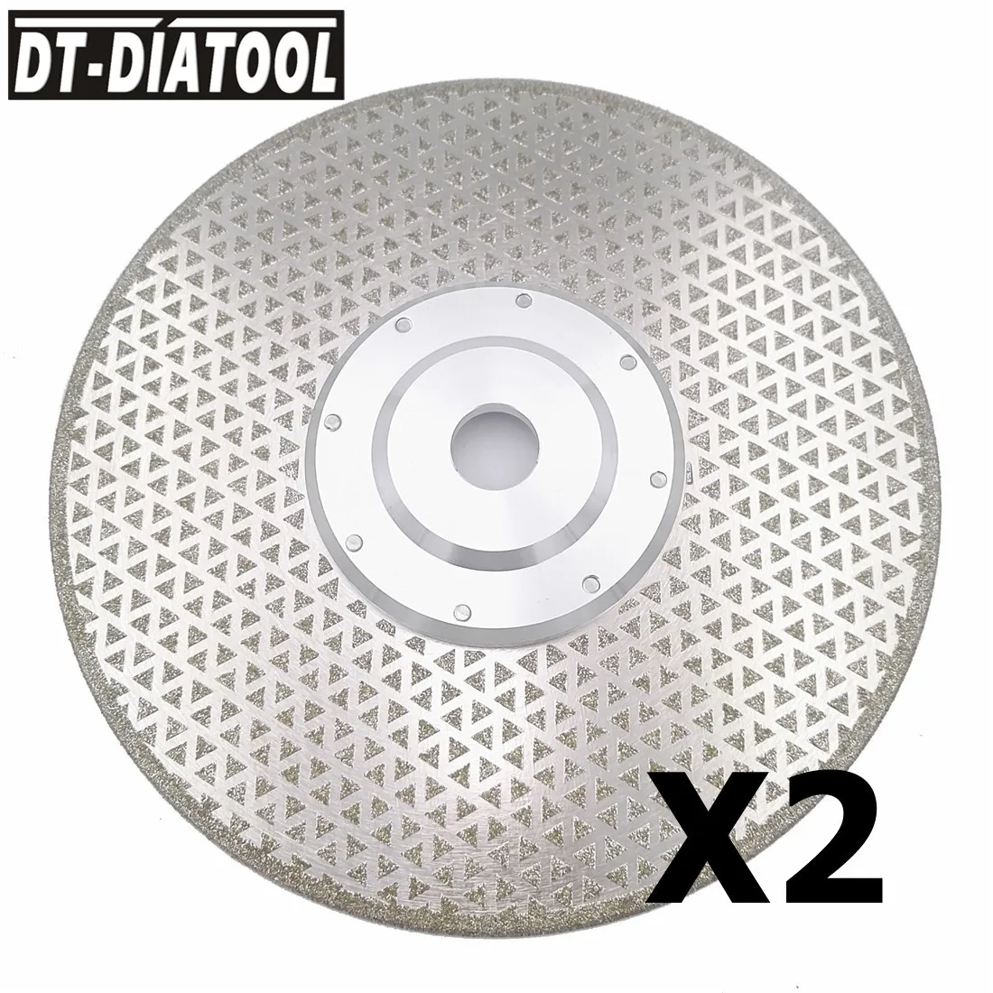 

DT-DIATOOL 2pcs/pk Dia 9"/230mm Coated diamond cutting discs 22.23mm Flange Both Side electroplated saw blade grinding wheel