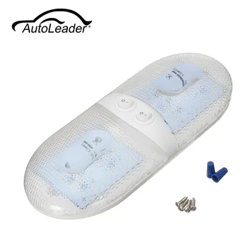 

AutoLeader 1Pcs Car LED 12v Double Dome Light Interior Roof Ceiling Reading for Camper Trailer Plastic