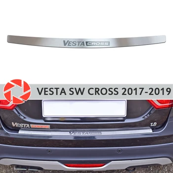 

Plate cover rear bumper for Lada Vesta SW Cross 2017-2019 protection plate car styling decoration accessories laser letters