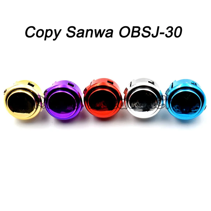 US $124.99 100pcslot Copy SANWA OBSF30 GoldSilverObsidian Button For USB MAME Controller Arcade Joystick Jamma Games Console machine