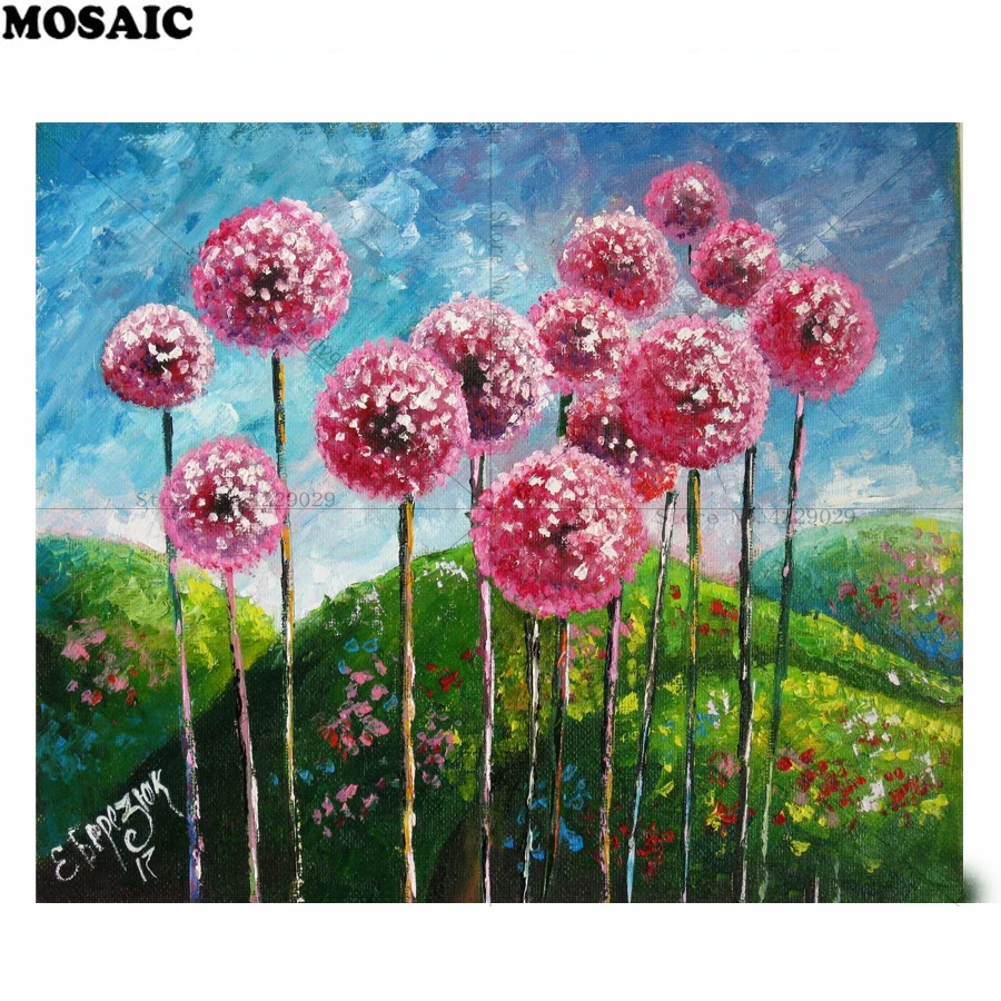 

5d DIY Diamond Painting The Dandelion Cross Stitch Full Square Drill Diamond Embroidery Diamond Mosaic Rhinestones Home Decor