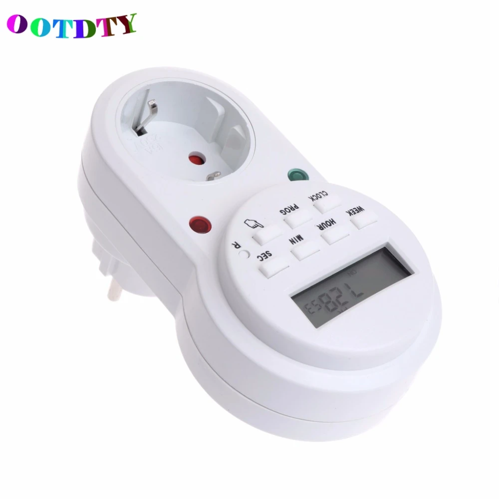

OOTDTY AC 230V 16A 3680W Power EU Plug Digital Timer Energy-Saving Programmable Socket