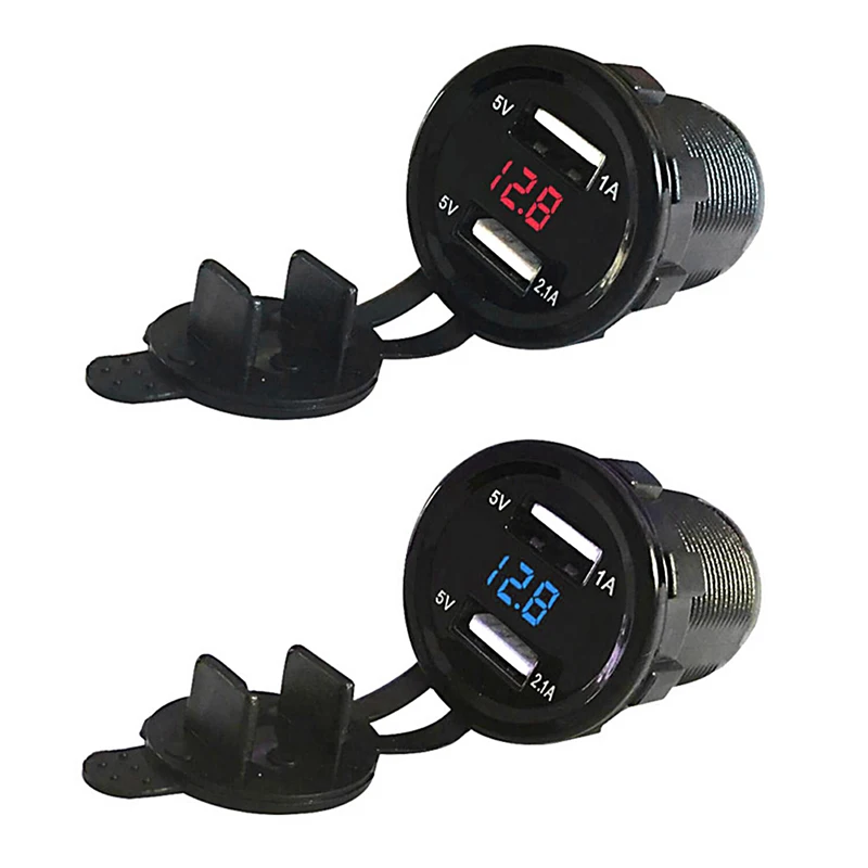 

DC 12V 3.1A Motorcycle Car Dual USB LED Charger Socket Voltage Voltmeter Panel