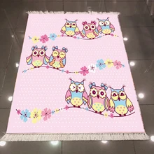 Еще милые совы розовый синий желтый цветы цветочный 3d принт Нескользящие сзади моющиеся декоративные Kilim детская комната области ковры