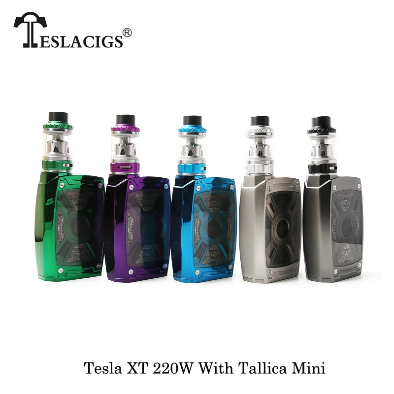 

Electronic Cigarette Tesla XT 220W Box Mod With Tallica Mini Tank 4.0ml Powered By 18650/20700/21700 Battery Vape Vaporizer Ecig