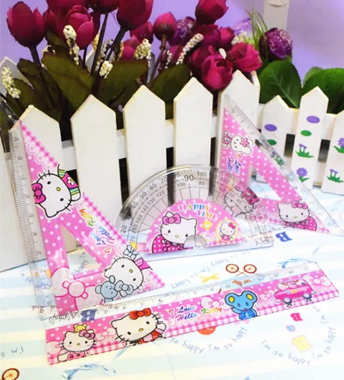 

Xingkings New Sweet Cute Kawaii Hello kitty 4 in 1 Ruler set KX-S3141