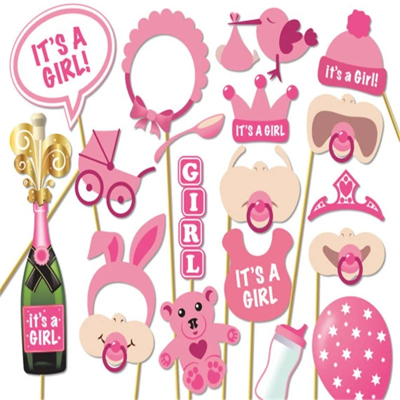 Реквизит для фотобудки детский душ для девочки розовый реквизит для фотобудки набор для самостоятельной сборки детский душ Babyshower украшение на день рождения