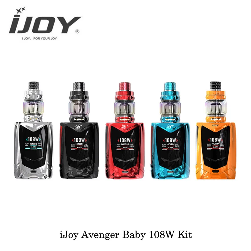 Электронная сигарета iJoy Avenger Baby 108 Вт комплект 108 Вт коробка мод с бриллиантом детский бак Питание от двойной 20350 батареи Vape испаритель