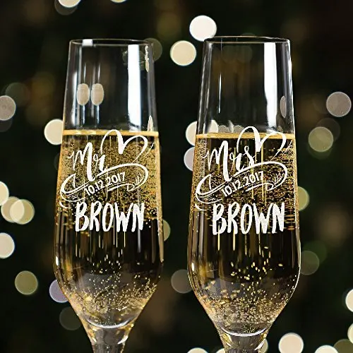 Custom Mr Mrs Bruiloft Wijnglas Champagne Fluiten Kristallijn, 2 stks Luxe  Party Roosteren Champagne Glazen Beker Kristal|Overige glas| - AliExpress