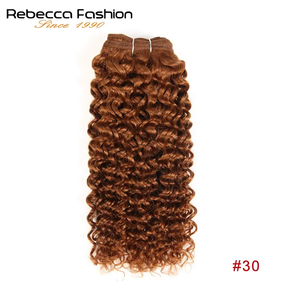 #30 Rebecca Remy бразильский парик с кудрями человеческие пучки волос 100 г предварительно цветные винно-красные кудрявые нарощенные кудрявые волосы#30#27 - Цвет: #30