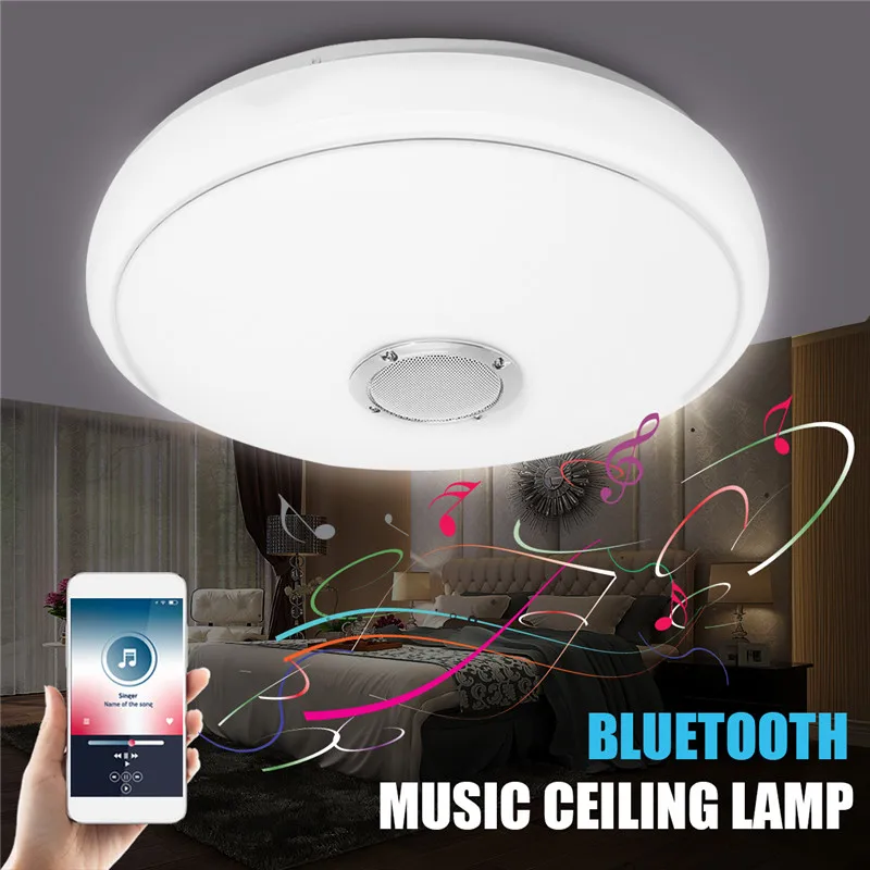 

Smuxi Bluetooth Music LED Ceiling Light with Controler Color Changes Light Flush Mount Lamp For Home Decor Bedroom Light Fixture