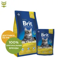 Brit Premium Cat Adult для взрослых кошек, Лосось, 1,5 кг