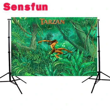 

Sensfun Tarzan Custom Photo Backdrops Green Forest Children Party Photography Studio Background 7X5FT