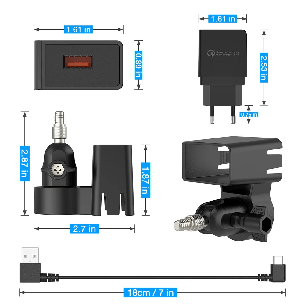 Регулируемое настенное крепление для Кольца Stick Up Cam Wired/Arlo Pro 2/Pro камера с адаптером Quick Charge 3,0, настенный кронштейн для розетки