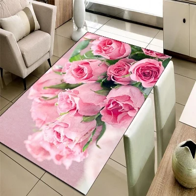 Else розовый любовь розы Цветочные Цветы 3d принт нескользящие микрофибры гостиной декоративные современные моющиеся области коврик