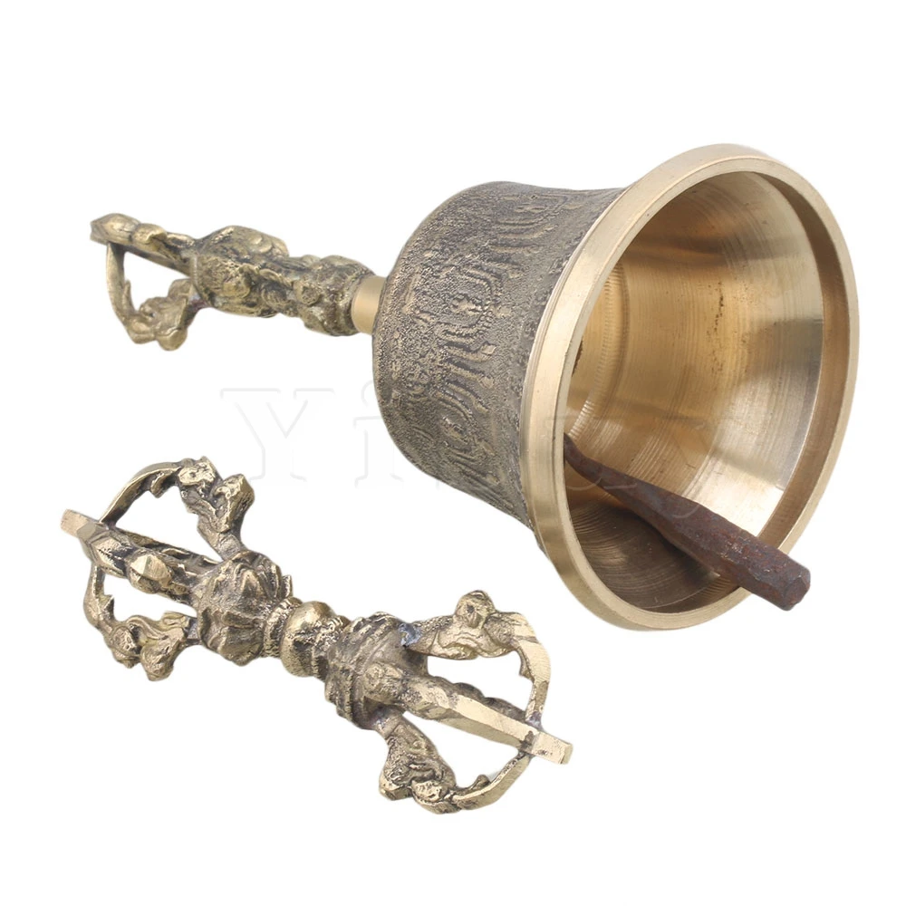 Yibuy Medium Size Golden Color Buddhist Prayer Bell Cymbals Bells Vajra Yibuy Medium Size Golden Color Buddhist Prayer Bell Cymbals Bells Vajra