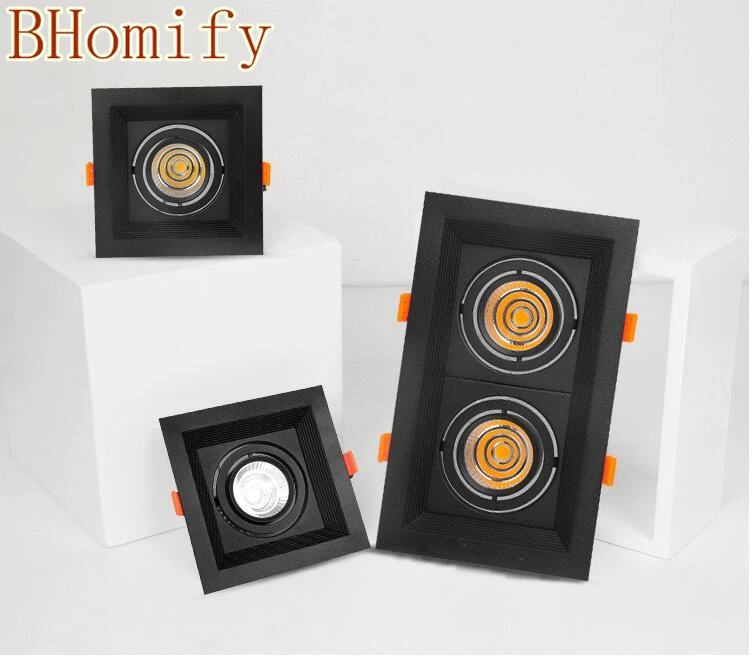 

black-square Dimmable Led COB Ceiling led downlight 10W 20W 30W rotating 110/220V Warm / white surface mounted Indoor Lighting